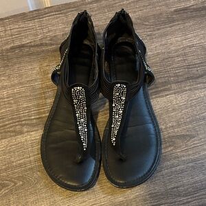 Candie's Black Rhinestone Sandals